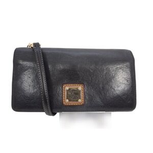 Vintage Dooney & Bourke Black All‎ Weather Leather Wallet Crossbody Strap